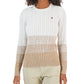Tommy Hilfiger Suéter Feminino de Algodão Ombré em Tricô Branco Tamanho X-G