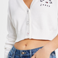 Tommy Jeans Cardigan Cropped Feminino Gola V Branco Tamanho Grande