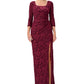 Vestido feminino Adrianna Papell Burnout de veludo franzido, vermelho, tamanho 8