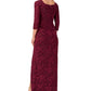 Vestido feminino Adrianna Papell Burnout de veludo franzido, vermelho, tamanho 8