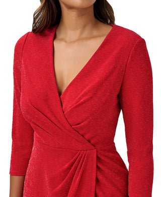 Vestido de coquetel feminino Adrianna Papell, vermelho, tamanho 14