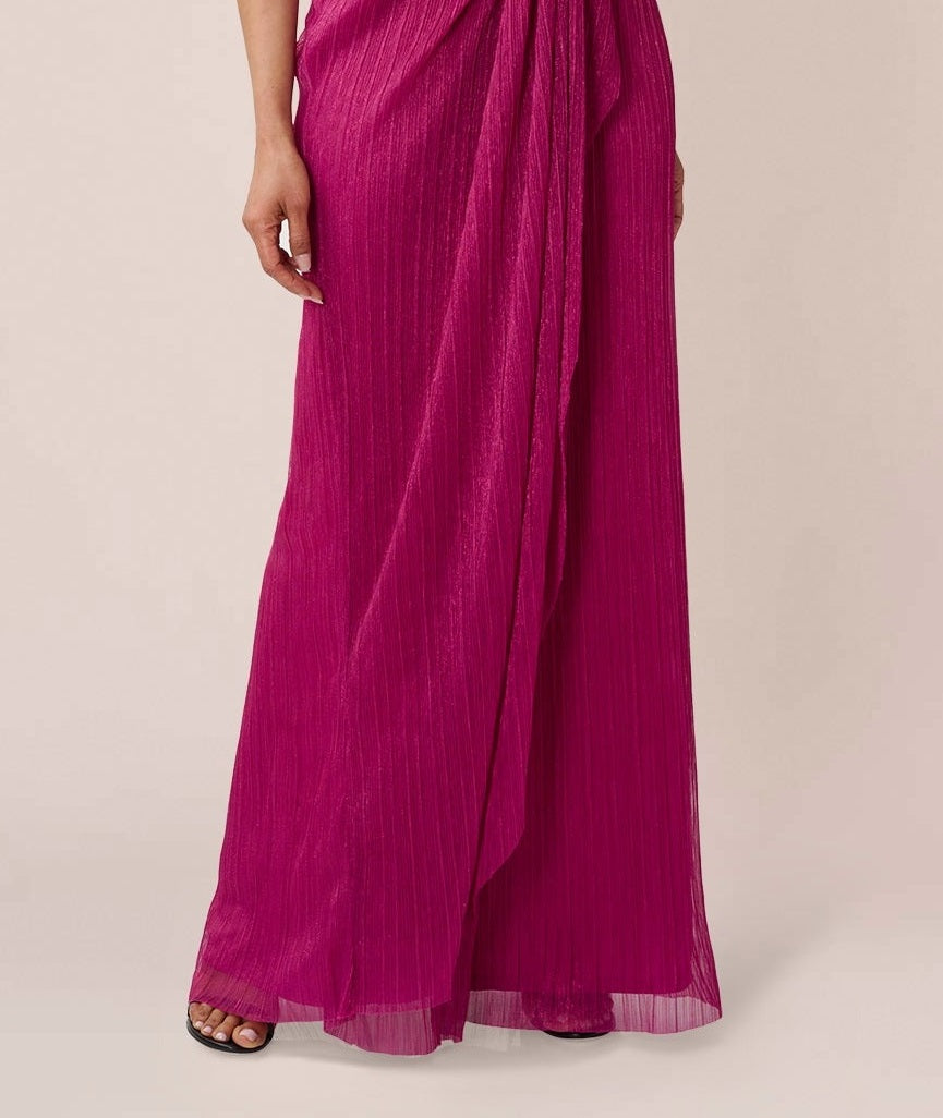 Vestido feminino Adrianna Papell Stardust One Shoulder, rosa, tamanho 8