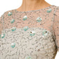 Adrianna Papell Blusa feminina com decote canoa e manga cotovelo, verde, tamanho 4
