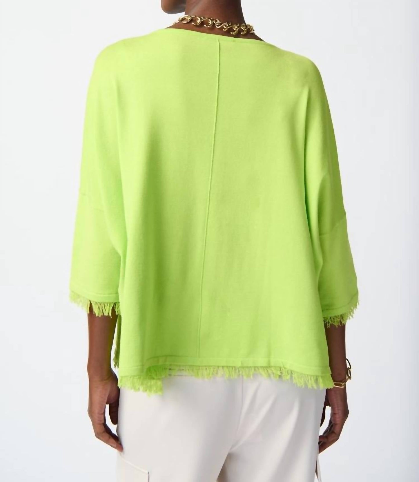 Joseph Ribkoff - Soft Knit Poncho with Fringes