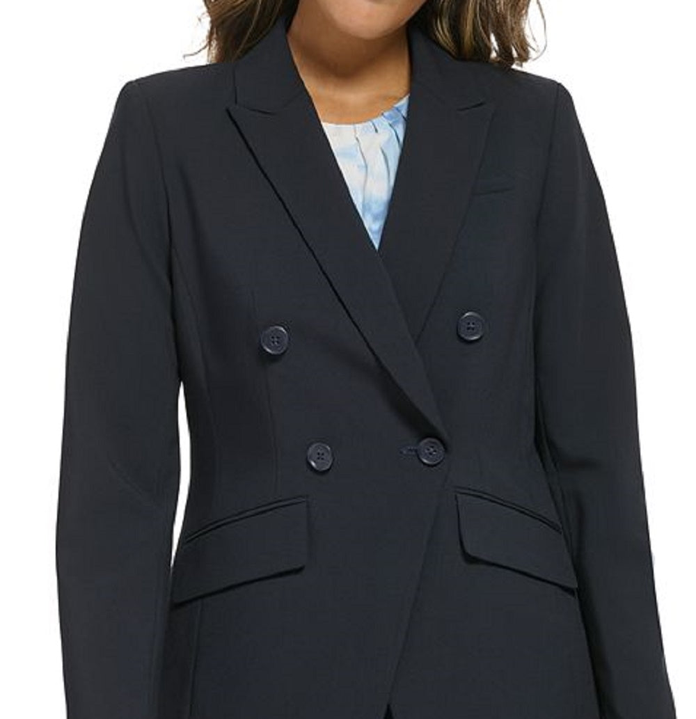 Calvin Klein Blazer Feminino Trespassado Azul Tamanho 16