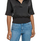 Camisa Calvin Klein Feminina Manga Curta Gola Cetim Preta Tamanho Grande