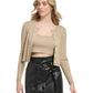 Camisola e cardigan curto Calvin Klein feminino X Fit marrom tamanho pequeno