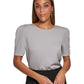 Blusa Calvin Klein Feminina Decote Redondo Detalhe de Botão Cinza Tamanho Médio