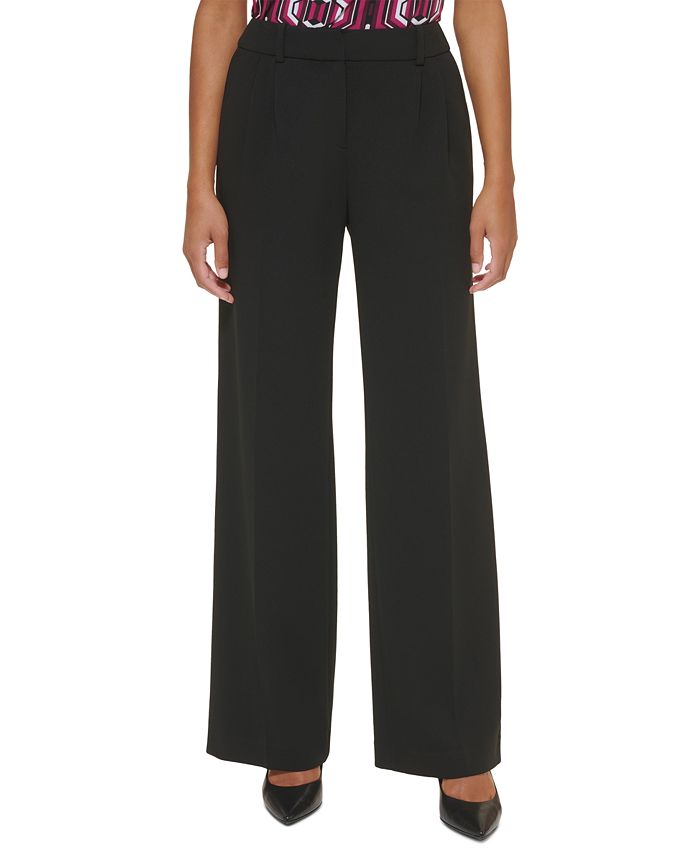 Calça feminina Calvin Klein Wide Leg Preta Tamanho 12