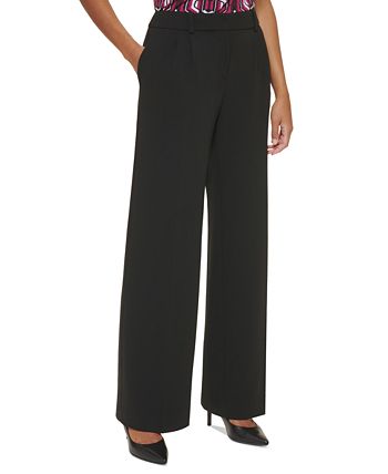 Calça feminina Calvin Klein Wide Leg Preta Tamanho 12