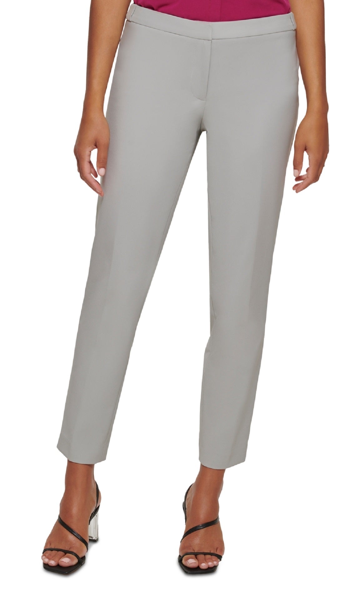 Calça reta feminina Calvin Klein Infinite Stretch cinza tamanho 6