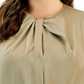 Blusa feminina Calvin Klein sem mangas com frente torcida, bege, tamanho 2X