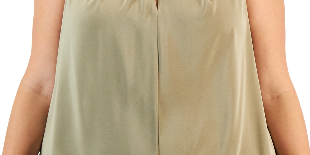 Blusa feminina Calvin Klein sem mangas com frente torcida, bege, tamanho 2X