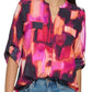 Blusa Calvin Klein Feminina Manga Longa Botão Laranja Tamanho Médio