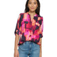 Blusa Calvin Klein Feminina Manga Longa Botão Laranja Tamanho Médio