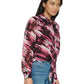 Blusa Calvin Klein Feminina Manga Longa Amarrada Frontal com Botões Roxa Tamanho Grande