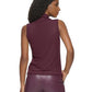 Blusa feminina Calvin Klein sem mangas de malha com gola alta roxa tamanho GG