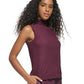 Blusa feminina Calvin Klein sem mangas de malha com gola alta roxa tamanho GG