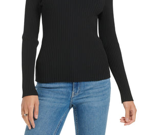 Calvin Klein Women's Ribbed Keyhole Sweater Black Size Small