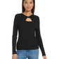 Suéter Calvin Klein Feminino Canelado Keyhole Preto Tamanho P