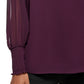 Blusa Calvin Klein Feminina Amarrada na Frente em Chiffon, Roxa, Tamanho X-G