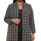 Jaqueta Calvin Klein Feminina Xadrez Tweed Topper Preta Tamanho 22W