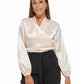 Blusa feminina Calvin Klein manga comprida, estampa envelope, rosa, tamanho médio