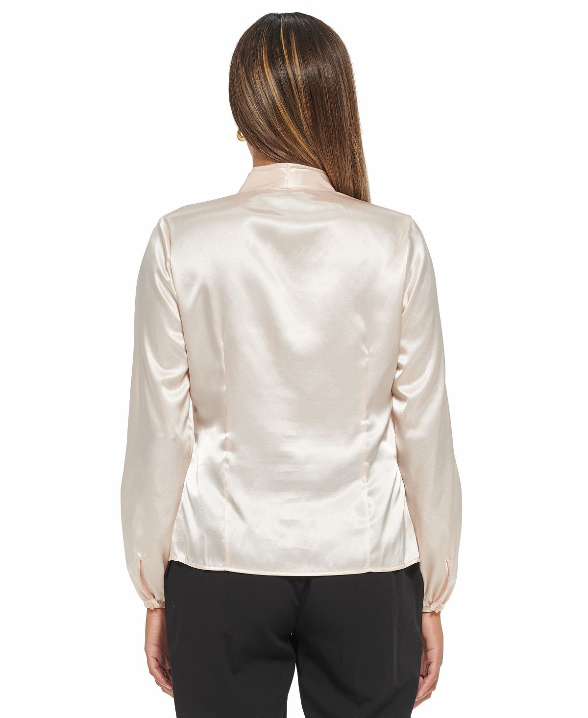 Blusa feminina Calvin Klein manga comprida, estampa envelope, rosa, tamanho médio