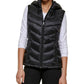 Colete acolchoado com capuz dobrável feminino Charter Club, preto, tamanho grande