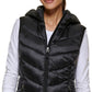 Colete acolchoado com capuz dobrável feminino Charter Club, preto, tamanho grande