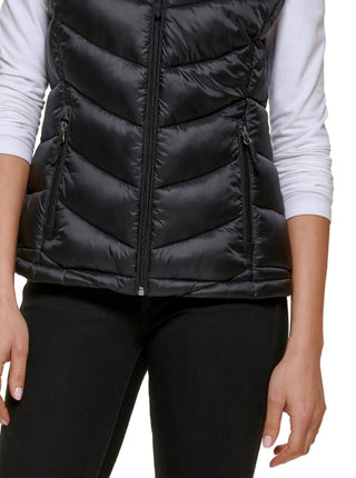 Charter Club Women's Packable Hooded Puffer Vest Black Size Large
