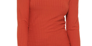 Calvin Klein Jeans Women's Long Sleeve Turtleneck Top Red Size X-Small
