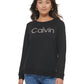 Calvin Klein Moletom Feminino com Logo Crystal Preto Tamanho X-G