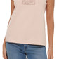 Camiseta Calvin Klein Feminina Manga Curta com Logo e Strass Rosa Tamanho XG