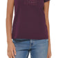 Camiseta Calvin Klein Feminina Manga Curta com Logo e Strass Roxa Tamanho Médio