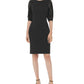 Vestido midi de coquetel e festa Calvin Klein feminino com lantejoulas, preto, tamanho 16