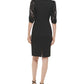 Vestido midi de coquetel e festa Calvin Klein feminino com lantejoulas, preto, tamanho 16