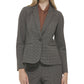 Calvin Klein Blazer Feminino Xadrez Botão Único Gola Entalhada Preto Tamanho 4 Petite