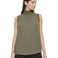 Blusa feminina Calvin Klein canelada, gola alta, sem mangas, verde, tamanho médio