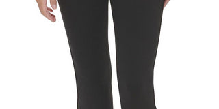 Calça jeans feminina Calvin Klein Jeans cintura alta, boca larga, preta, tamanho grande