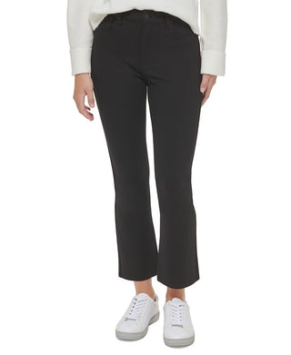 Calça jeans feminina Calvin Klein Jeans cintura alta e boca de sino preta tamanho X-S