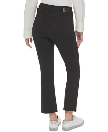Calça jeans feminina Calvin Klein Jeans cintura alta e boca de sino preta tamanho X-S