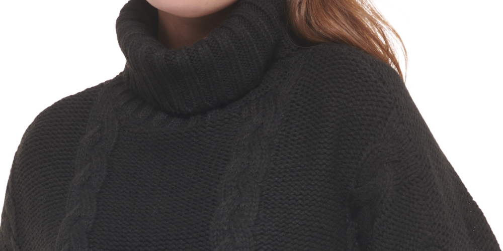 Suéter Calvin Klein Feminino de Tricô com Manga Longa e Gola Alta Preto Tamanho Médio