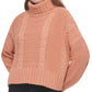 Suéter Calvin Klein Feminino de Tricô com Manga Longa e Gola Alta Rosa Tamanho Médio