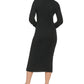 Vestido Calvin Klein Jeans Feminino Manga Longa Gola Redonda Fenda Lateral Preto Tamanho P