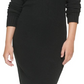 Vestido Calvin Klein Jeans Feminino Manga Longa Gola Redonda Fenda Lateral Preto Tamanho P