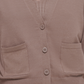Calvin Klein Cardigan Feminino Manga Canelada Botões Frontais Marrom Tamanho Grande