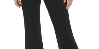 Calça jeans feminina Calvin Klein Jeans cintura alta flare com fenda na barra, preta, tamanho 31