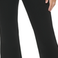 Calça jeans feminina Calvin Klein cintura alta flare com fenda, preta, tamanho 27