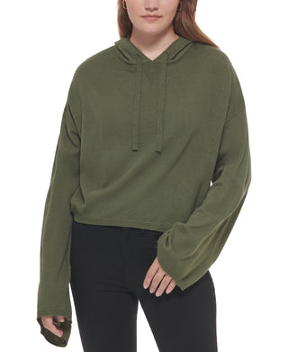 Blusa com capuz e manga sino Calvin Klein feminina, verde, tamanho extragrande